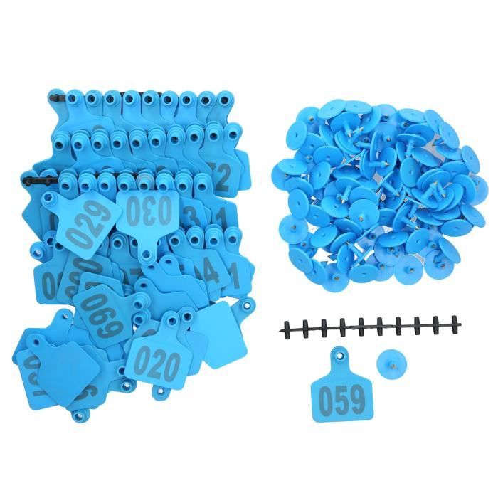 Boucles D'Oreille Numérotées Pour Bétail - Étiquettes D'Identification 001 à 100 Avec Applicateur - 12