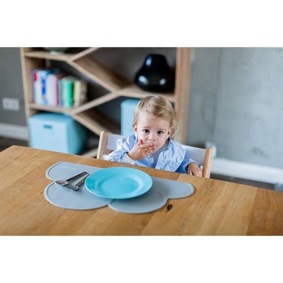 Set De Table Enfant En Silicone Eacute Tanche Et Antideacute Rapant En Forme De Nuage Vert D Eau Cdiscount Maison