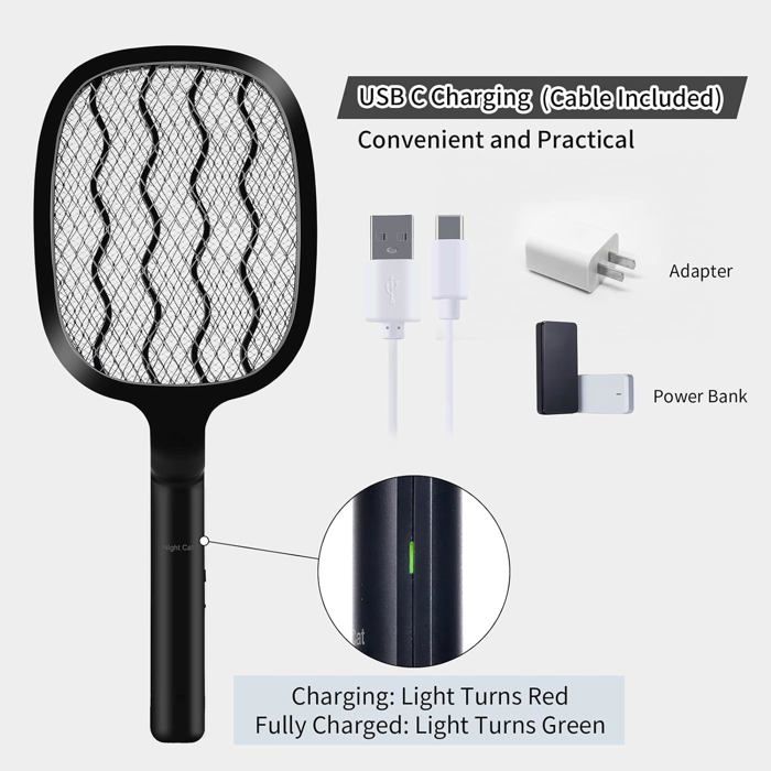 Raquette Anti Moustique Tapette Électrique Rechargeable 4000V Lampe de Poche LED Raquette Anti Moustique Tapette Électrique Rechargeable 4000V Lampe de Poche LED