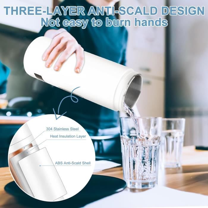 Mini Bouilloire Electrique De Voyage, 3 En 1 Mini Thermos, 3 Minutes De