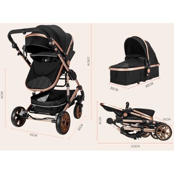 Poussette Combinée Trio 3 en 1 HT2 Rose Pâle - Cdiscount Puériculture &  Eveil bébé