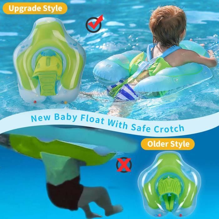 Bouée Bébé Avec Siège – Gonflable, Orange, Pour 6-36 Mois, Piscine Et Baignade, Stabilisateur