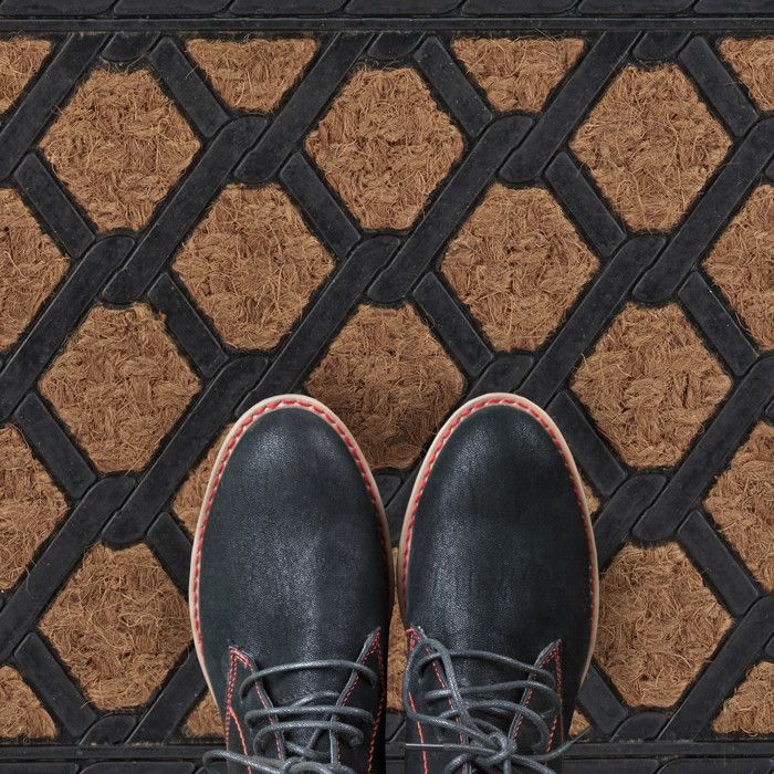 Relaxdays Paillasson coco - tapis coco - tapis d'entrée caoutchouc - 45 x 75 cm