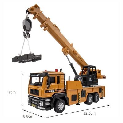 Joellfuner – Véhicules De Chantier – Grand Camion Avec Lumières Et Musique – 6 Engins + Hélico + Grue – Cadeau Garçon 3-9 Ans