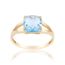 Bague Cleor En Or 375 1000 Jaune Et Topaze Bleue Z0024293 Bleu
