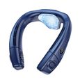 Climatiseur de cou portable, plaque de refroidissement et ventilateur 2 en 1, batterie 5200 mAh, flux d'air réglable à 360° - bleu