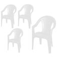 Set of 4 Stackable garden chair in white-0