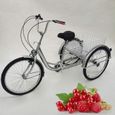 24 adultes tricycle Cruiser bicyclette tricycle tricycle avec panier de courses tricycle activités de shopping en plein air-0