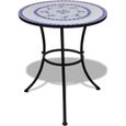 vidaXL Table de bistro Bleu et blanc 60 cm Mosaïque 41530-0