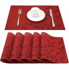 YIKXIULF Sets de table - Set de table lavable - Set de table rouge - Facile à nettoyer,Lot de 6 (Rouge)