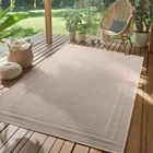 SIMPEX Tapis d'extérieur Beige 240x340 cm, idéal pour la cuisine,Design uni avec bordure