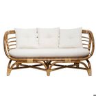 ATMOSPHERA CRÉATEUR D'INTÉRIEUR Canapé "Farah" 2 places rotin tissu blanc - Atmosphera createur d'interieur