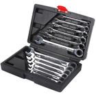 BRAND WISS 12PCS Malette Jeu Combiné Clé Mixtes a Cliquet 8-19mm Métrique Dent Clé Plate - Molette Réversible Mixtes Outil