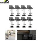 WILLONIN KD® 8pcs Tabouret de bar, Hauteur de siège réglable 64.5-80cm, Gris foncé
