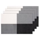 YOLISTAR Lot de 4 Sets de Tables PVC Lavables Antidérapant Résistant à l'usure à la Chaleur 45cmx30cm(Gris noir et blanc)
