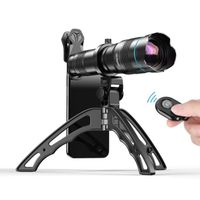 caméra Zoom optique HD 4K 36X, téléobjectif, télescope Mobile, téléphone avec trépied, télécommande pour Smar