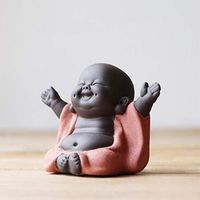 Statue de Bouddha en céramique - Figurine de Moine créative pour bébé Artisanat de poupées - Cadeau délicat et Artisanat