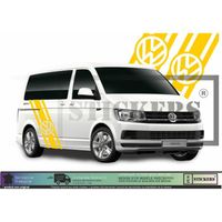 Volkswagen Transporter T4 T5 T6 Bandes latérales Logo - JAUNE - Kit Complet  - Tuning Sticker Autocollant Graphic Decals