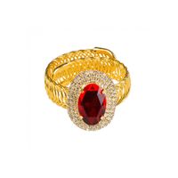 Bracelet Ruby doré pour adulte - BOLAND - Accessoire déguisement années 50/60 - pierre rouge et métal doré