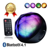 LCC® Enceinte Bluetooth avec LED Haut-Parleurs Bluetooth Haut-Parleurs Stéréo avec un télécommande Speaker Bluetooth Haute- Noir