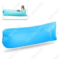 TD® Sac de couchage de plage pliant canapé d'air simple coussin d'air canapé gonflable en plein air paresseux PE doublure