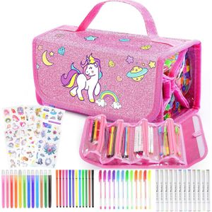 Cadeau Licorne Fille 3-10 Ans - Ensemble Avec Sac à Main, Porte-monnaie, Collier, Bracelet, épingle à Cheveux (taille S)