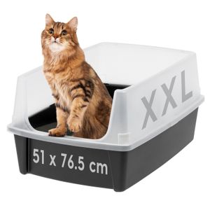 Bac à Litière Semi-fermé Pour Chat - Acier Inoxydable, Anti-éclaboussures, Avec Pelle, 40x30x19 Cm
