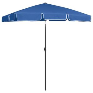 PARASOL Well•3413Parasol de Jardin Terrasse| Parasol de plage rectangulaire Anti UV Parasol Haut de gamme Bleu azuré 180x120 cm