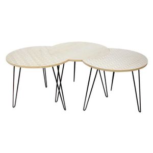 TABLE BASSE Table basse modulable X3 blanc Autres Blanc