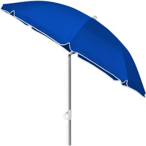 PARASOL Parasol inclinable bleu réglable et hydrofuge 180 cm Parasol de plage pare-soleil pour jardin terrasse