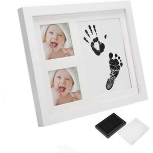 Cadre photo avec empreintes de mains et empreintes de pieds de bébé Cadeau souvenir Kit de cadre photo pour bébé