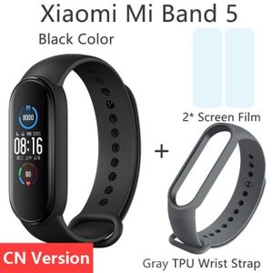 BRACELET D'ACTIVITÉ Montre connectée,Xiaomi Mi Band 5 Bracelet intelligent 4 couleurs écran tactile Miband 5 Bracelet Fitness - Type CN n Gray Strap-A