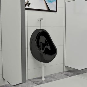 WC - TOILETTES SWEET Urinoir suspendu avec valve de chasse d'eau Céramique Noir AB143992 85670