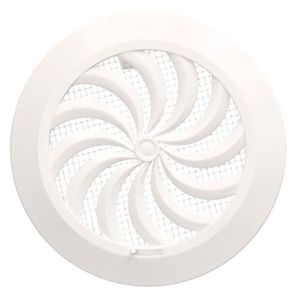 Grille ventilation ronde PVC blanc à encastrer
