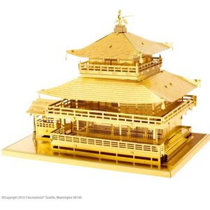 KIT MODÉLISME Maquette métal - Kinkaku-ji (doré) - Métal Earth - 3 plaques dorées - Acier