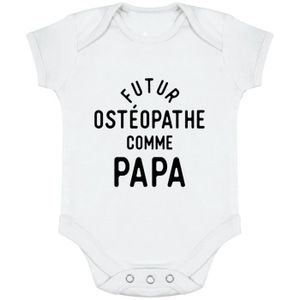 BODY body bébé | Cadeau imprimé en France | 100% coton | Futur ostéopathe comme papa