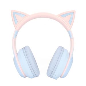 CASQUE - ÉCOUTEURS Qiilu casque Bluetooth oreille de chat Casque de j