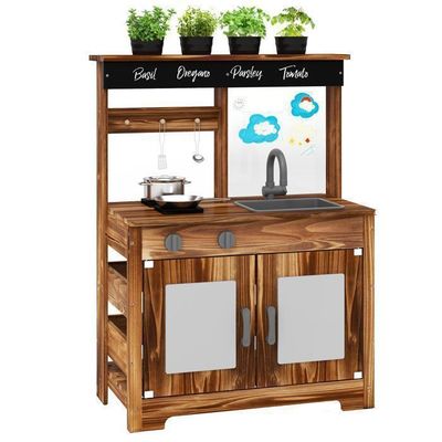 Kinderkeuken Accessoires Set Smartwo Accessoire Cuisine Enfant Bois, Jouet De Casseroles Et