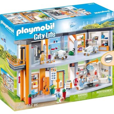 PLAYMOBIL - 70190 - City Life L'Hôpital - Hôpital aménagé - 512 pièces -  Pour enfant de 4 ans et plus - Cdiscount Jeux - Jouets