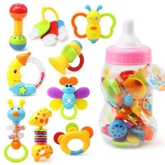WST PIMPIMSKY Bebe Premier Hochet et Jouet de Dentition avec Bouteille de Lait Geant Saisir Jouet Colore 9pcs Cdiscount Puericulture Eveil bebe