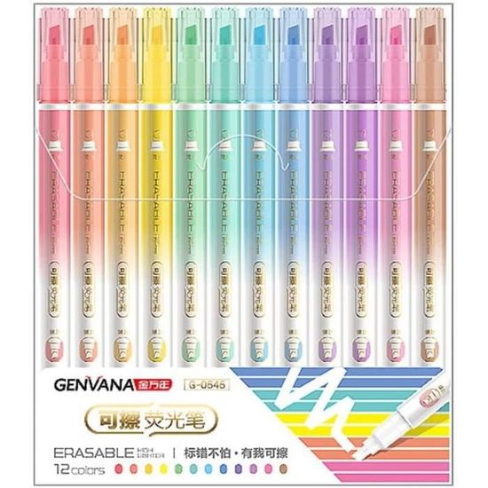 Surligneur Surligneur pastel effaçable 10 couleurs différentes