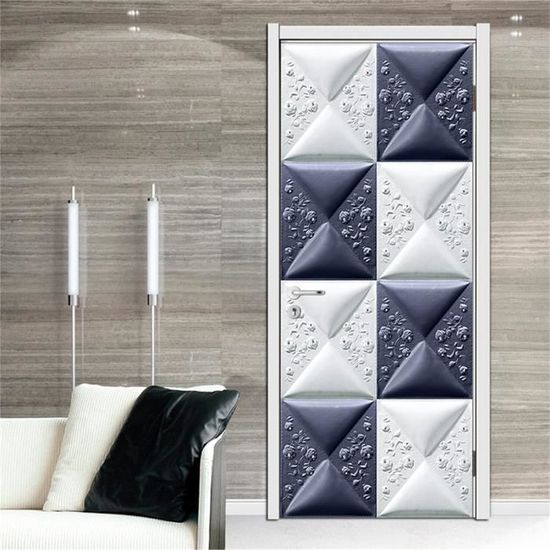 Autocollant Vitrail 3D FLFK 77x200cm - Décor Murale Adhésive Amovible Pour Porte Ou Mur