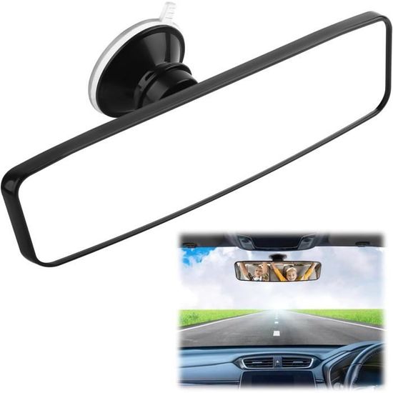 Rétroviseur Intérieur Voiture Universel 200x60mm - Ventouse 360° - Conduite Accompagnée - Élimine Angles Morts