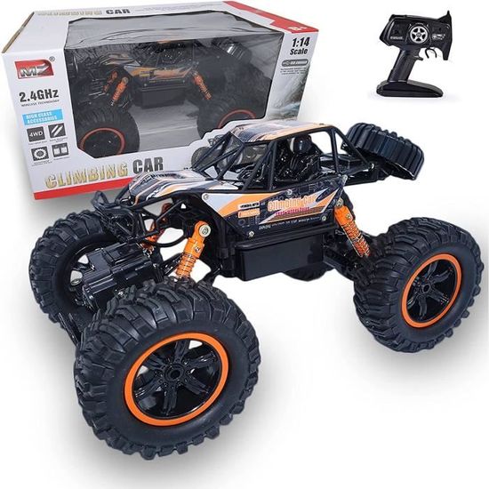 BURAGO Voiture radiocommandée 4x4 Rock Crawler bleue pas cher