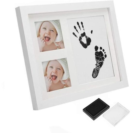Cadre photo nouveau-né bricolage, cadeau pour enfants de 0 à 12 mois, ma  première année, baby shower, cadre photo avec tampon encreur, empreinte de  pied et empreinte de main - AliExpress