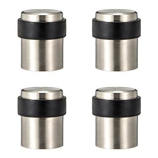 Oulian Lot de 6 Butée de Porte Mural en Acier Inoxydable 75 mm avec Bouchon en Caoutchouc 