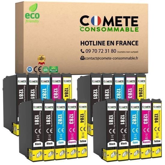 T1285 - 20 Cartouches d'encre Compatible Epson T1285 Renard - COMETE ...