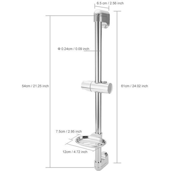 Support de Douche, Support Douche en Acier Inoxydable, Rotation Sphérique pour Ajuster Support Douche Mural, Installation Perforée | Leroy Merlin