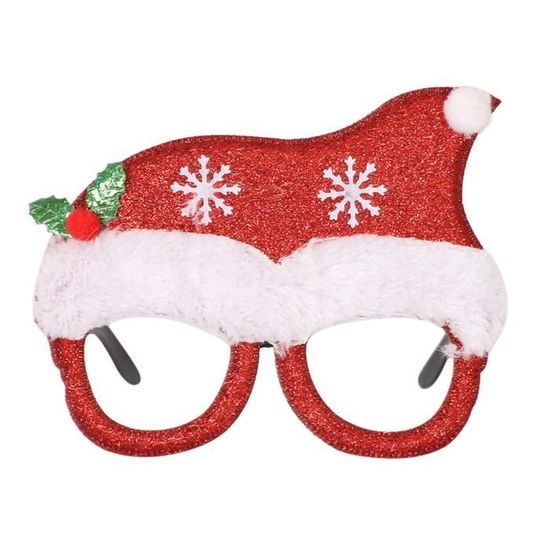 Lunettes De Noël Décoratives - Cadre Rouge/Vert/Or Avec Chapeau Haut - Accessoire De Fête Pour Enfants Et Adultes