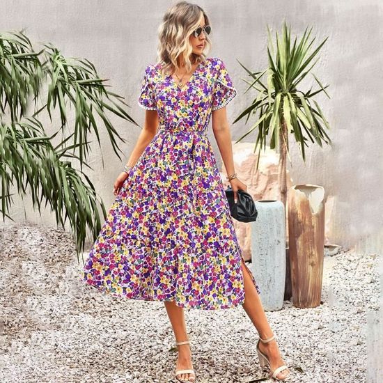 Robe femme chic Mode elegant ete Boh me Vacances la plage